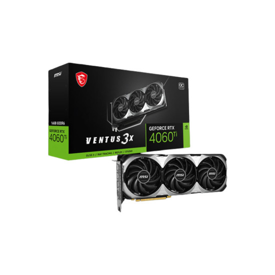 MSI GeForce RTX 4060 TI VENTUS 3X 16GB OC GDDR6 Graphics Card